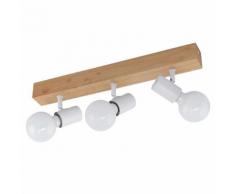 EGLO LED-Spotleuchte Townshend 3 mit 3 Lampen Holz Beige und Weiß