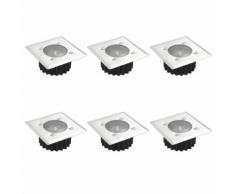 vidaXL Solarlampe 6 x Quadrat Bodenbeleuchtung Gartenlampe LED