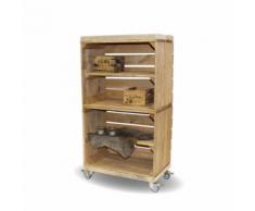 stylingathome Schrank hoch aus Obstkisten alt mit altem Regalbett