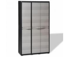 vidaXL Gartenschrank mit 4 Regalen Schwarz und Grau