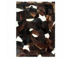 vidaXL Teppich Echtes Kuhfell Patchwork 160×230cm Schwarz/Weiß/Braun