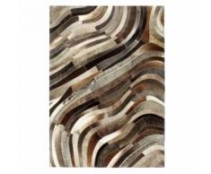 vidaXL Teppich Echtes Kuhfell Patchwork 120×170cm Grau/Silbern