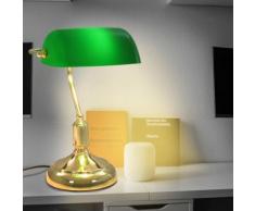 vidaXL Banker-Schreibtischlampe 40 W Grün und Golden