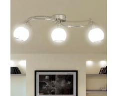 vidaXL Deckenleuchte mit Glasschirme auf geschwungener Schiene 3 × E14 Lampen