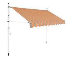 vidaXL Einziehbare Markise Handbetrieben 250 cm Gelb/Blau Gestreift