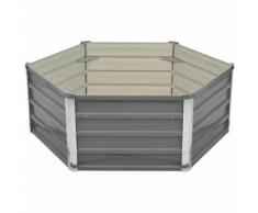vidaXL Hochbeet 129 x 129 x 46 cm Verzinkter Stahl Grau