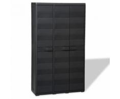 vidaXL Gartenschrank mit 4 Regalen Schwarz