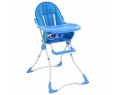 vidaXL Baby-Hochstuhl Blau und Weiß