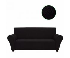 vidaXL Sofahusse Sofabezug Stretchhusse Schwarz Polyester-Jersey