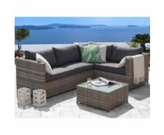 Beliani Lounge Set Rattan grau AVOLA