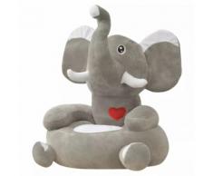 vidaXL Plüsch-Kindersessel Elefant Grau