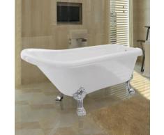 vidaXL Freistehende Badewanne Klassisch Acryl inkl. Ab-/Überlauf