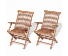 vidaXL Klappbare Gartenstühle 2 Stk. Massivholz Teak