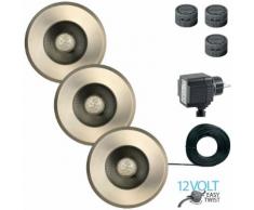 Luxform Garten-Bodeneinbauleuchte Darwin 3 Stk. 12 V Silber 81395