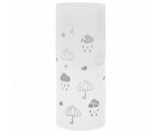 vidaXL Regenschirmständer Regenschirm-Motiv Stahl Weiß