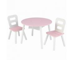 KidKraft Kindertisch mit 2 Stühlen Rosa Massivholz 26165
