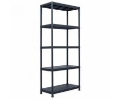 vidaXL Lagerregal Schwarz 500 kg 90 x 60 x 180 cm Kunststoff