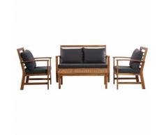 vidaXL Garten-Lounge-Set mit Auflagen 4-tlg. Massivholz Akazie