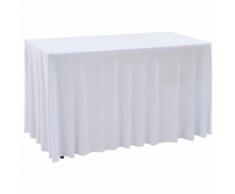 vidaXL 2 Stück Stretch-Tischdecken mit Rand 120 x 60,5 x 74 cm Weiß
