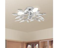vidaXL Deckenleuchte Weiße & Klare Acrylglas-Blätter 3 × E14-Lampen