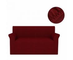 vidaXL Stretch Sofahusse Weinrot Piqué
