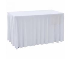 vidaXL 2 Stück Stretch-Tischdecken mit Rand Weiß 183 x 76 x 74 cm