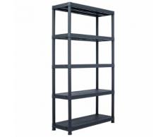 vidaXL Lagerregal Schwarz 500 kg 100 x 40 x 180 cm Kunststoff