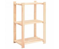vidaXL Lagerregal mit 3 Böden 60×38×90 cm Kiefer Massivholz 150 kg
