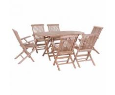 vidaXL Klappbare Essgruppe 7-tlg. Teak Massiv
