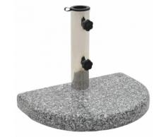 vidaXL Sonnenschirmständer Granit 10 kg Gebogen Grau