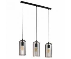 EGLO Pendelleuchte Roccamena 3 Lampen Schwarz und Kupfern