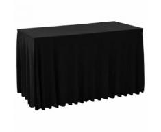 vidaXL 2 Stück Stretch-Tischdecken mit Rand Schwarz 183 x 76 x 74 cm