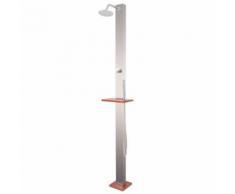 vidaXL Außendusche Gebürsteter Edelstahl 210 cm