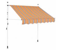 vidaXL Einziehbare Markise Handbetrieben 150 cm Gelb/Blau Gestreift