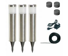Luxform Gartenleuchte Set Burketown 3 Stk. 12 V Silbern 81375