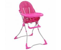 vidaXL Baby-Hochstuhl Rosa und Weiß