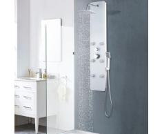 vidaXL Duschpaneel Glas 25×44,6×130 cm Weiß