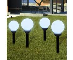 vidaXL Außenlampe Solarlampe LED Gartenkugel Kugellampe 4tlg.