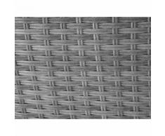 Beliani Sonneninsel Rattan grau Sonnendach beige SYLT LUX