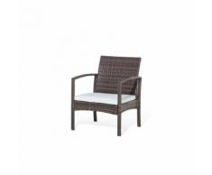 Beliani Lounge Set Rattan braun 4-Sitzer Auflagen beige MARSALA