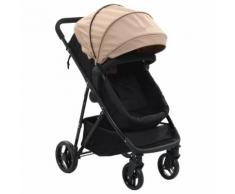 vidaXL 2-in-1 Buggy/Kinderwagen Taupe und Schwarz Stahl