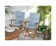 Beliani Auflage für Gartenstuhl JAVA/MAUI hellblau
