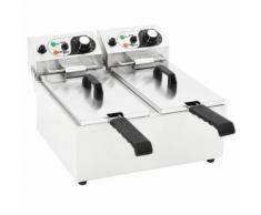 vidaXL Doppelte Elektro-Fritteuse Edelstahl 12 L 4000 W