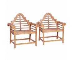 vidaXL Gartenstühle 2 Stk. 91 x 62 x 102 cm Teak Massiv