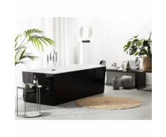 Beliani Badewanne freistehend schwarz rechteckig RIOS