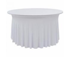 vidaXL 2 Stück Stretch-Tischdecken mit Rand Weiß 150x74 cm