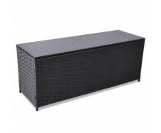 vidaXL Garden-Auflagenbox Schwarz 150×50×60 cm Poly Rattan