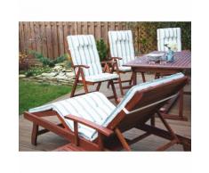 Beliani Auflage für Gartenstuhl TOSCANA beige-grün gestreift