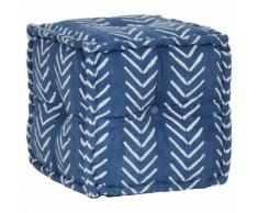vidaXL Sitzwürfel mit Muster Handgefertigt 40 x 40 cm Indigo