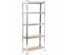 vidaXL Lagerregal Silbern 75 x 30 x 172 cm Stahl und MDF